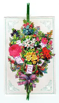 Forgetmenot: Assorted flowers on a New Year card