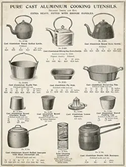 Saucepan: An assortment of aluminium cooking utensils