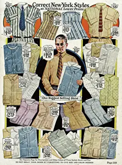Menswear: Assortment of men's shirts 1924