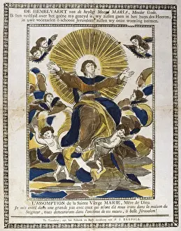 Assumption: Assumption of the Virgin Mary. 19th century coloured
