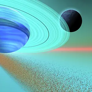 Eternity: An asteroid field orbits near a planet and moon in the ?