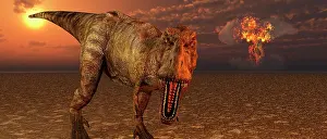 Explosive: An asteroid hitting the Earth, marking the end of T-rex and