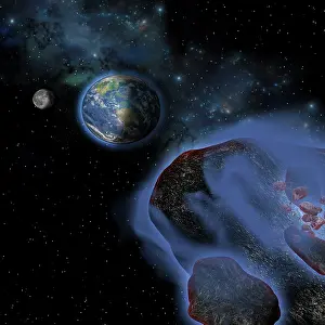 Approaching: Several asteroids hurtle towards Earth on a path of ?