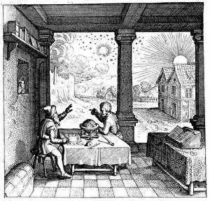 Prophecy: Astrologers preparing a horoscope. From Robert
