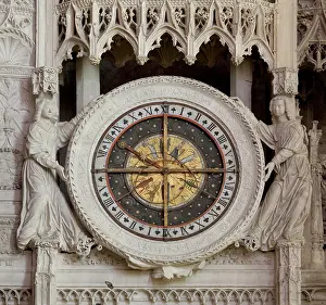 Beauce: Astrological clock, Chartres Cathedral, Chartres, France