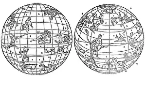 Astromomy: astromomy, constellations, star chart, woodcut