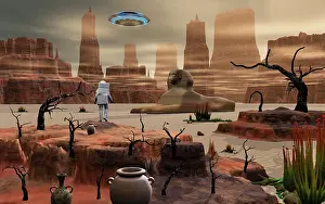 Viewing: An astronaut on an alien world is confronted by an Egyptian