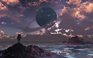 Orbit: An astronaut exploring an alien moon that orbits