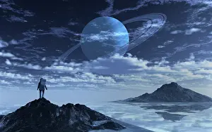 Orbit: An astronaut exploring an alien moon that orbits