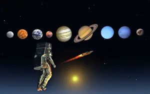 Saturn: An astronaut exploring our solar system of planets