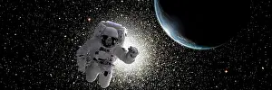 Constellation: Astronaut floating in deep space with an Earth-like planet ?