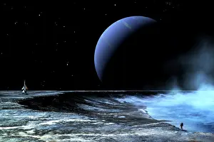 Loneliness: Astronaut standing on the edge of a lake of liquid methane ?