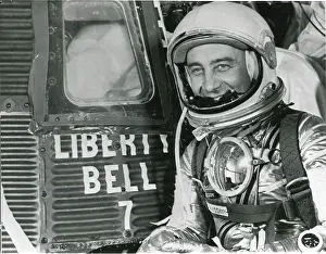 Sub Orbital: Astronaut Virgil ?Gus? Grissom beside his Mercury space?