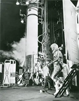 Sub Orbital: Astronaut Virgil ?Gus? Grissom steps down from the van ?