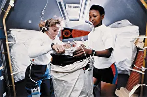Endeavor: Astronauts Dr. Jan Davis (left) and Dr. ?