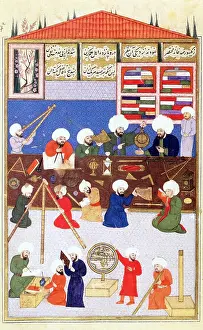 1581: The astronomer Takiuddin at his observatory at