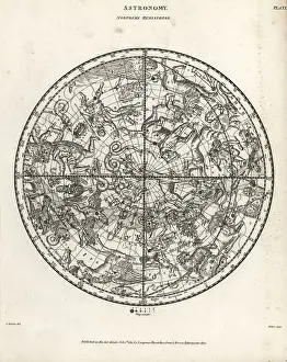 Astronomical chart of the Northern hemisphere