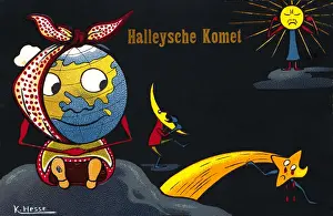 Halley: astronomy, comets, Comet Halley, illustration