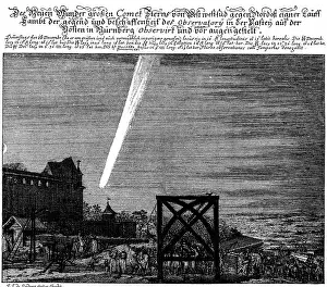 Sandrart: astronomy, comets, comet over Nuremberg, 18.11.1680
