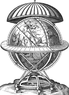 Instauratae: astronomy, instruments, celestial globe, illustration