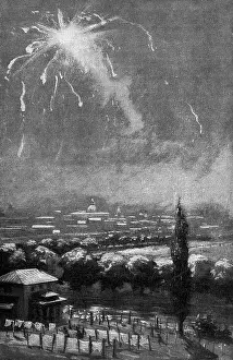 Meteorites: astronomy, meteorites, falling meteor over Madrid