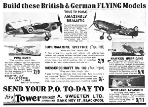 Sweeten: A.Sweeten: Tower Flying Model Aircraft. Spitfire. Me109