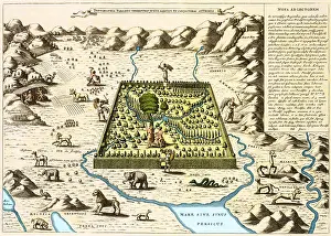 1675: Athanasius Kircher, Garden of Eden Map, 1675