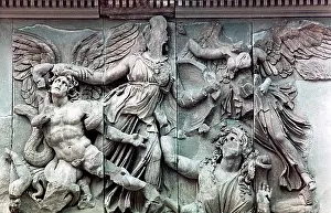 Eumenes: Athena group, Relief from the Pergamon Altar