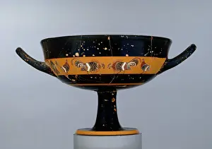 Cockfighting: Athenian black-figure band-cup