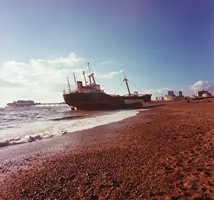 Athina-B aground on Brighton Beach