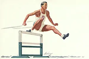 Hurdle: Athlete Jumps Hurdle