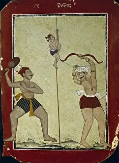 Mughals: Three athletes into action. School of Bilaspur
