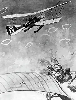 Hydroplane: Attack of British fighter planes, 1915