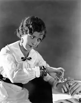 Manicurist: Attentive manicurist