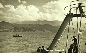 Ischl: Attersee at the Attersee. Lido with slide. About 1960
