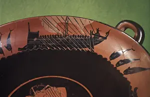 Transporte: Attic cup with. warship