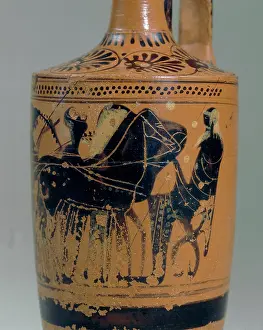 Lekythos: Attic lekythos with black figures