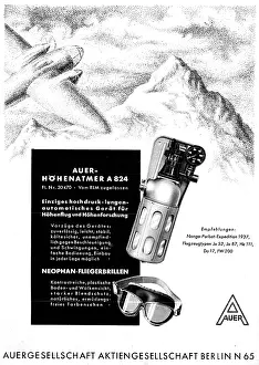 Aktiengesellschaft: AUER Berlin. Flying Goggles & Oxygen Equipment
