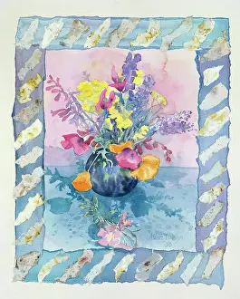 Antirrhinum: August Flowers in a blue vase