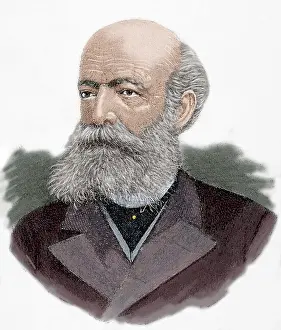 Chemical: August Kekule (1829-1896). Engraving. Colored