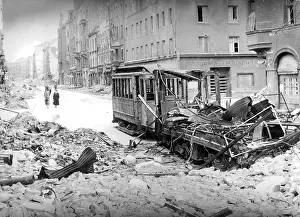 Streetcar: The Augustenstrasse in Munich after an air raid