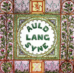 Syne: Auld Lang Syne magic lantern slide, Victorian period