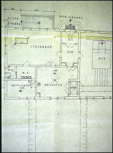 Morbid: Detail of Auschwitz plan showing autopsy room etc
