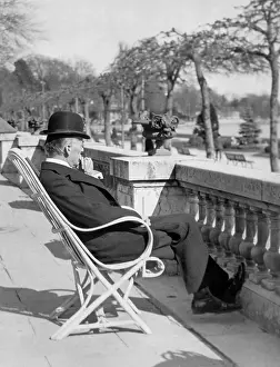 Austen: Austen Chamberlain on the terrace of the Palace of Nations