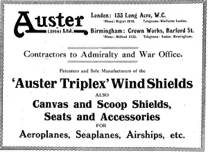 Windshields: Auster Triplex Aeroplane Windshields, Seats & Accessories