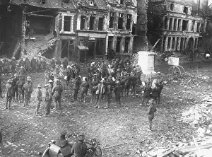 Trombone: Australian band playing in square, Bapaume, France, WW1