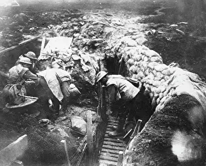 Abbaye: Australian Signals laying telephone cable, France, WW1