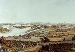 Schaffer: Austria. The city of Nussdorf and the Danube river. At