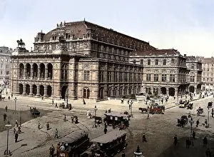 Midtown: Austria, Vienna, opera, exterior view, colour