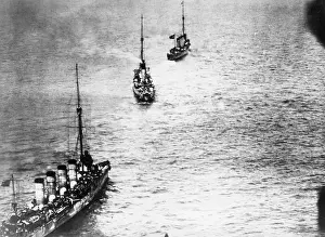Sankt: Austrian battleships after Otranto Barrage, Adriatic, WW1